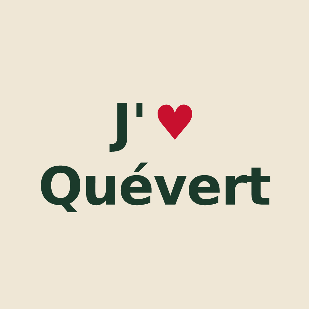 Tote bag personnalisé Quévert — design J'aime Quévert