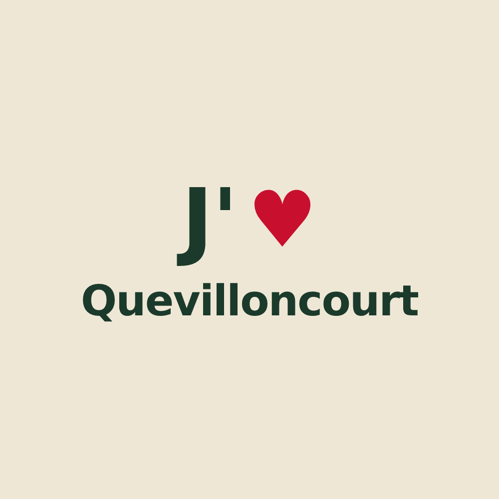 Tote bag personnalisé Quevilloncourt — design J'aime Quevilloncourt