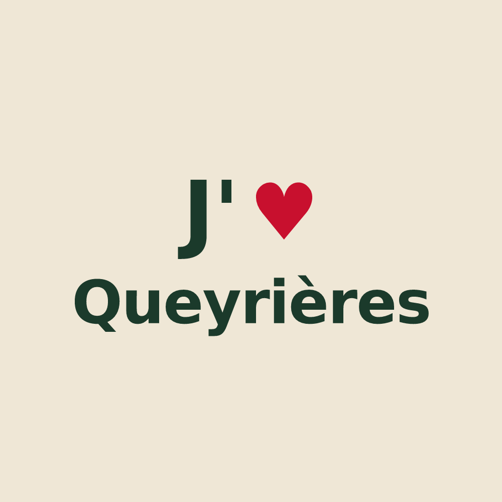 Tote bag personnalisé Queyrières — design J'aime Queyrières