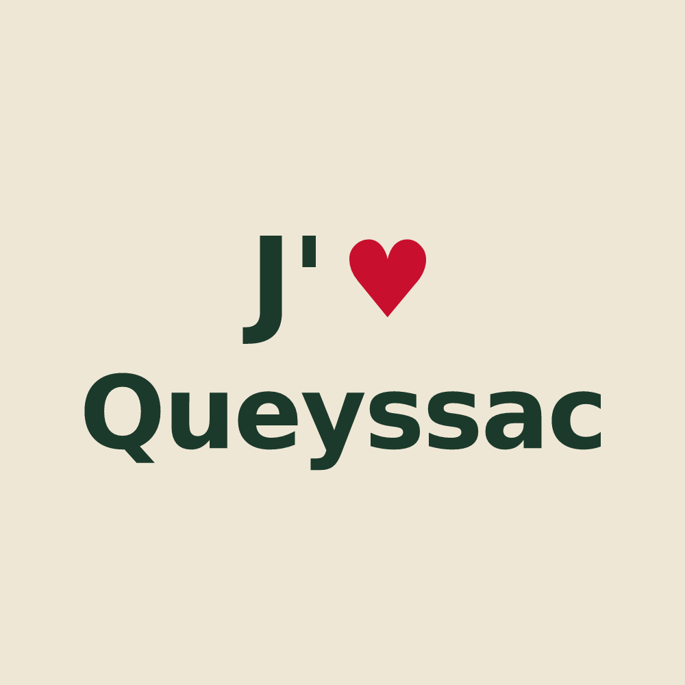 Tote bag personnalisé Queyssac — design J'aime Queyssac