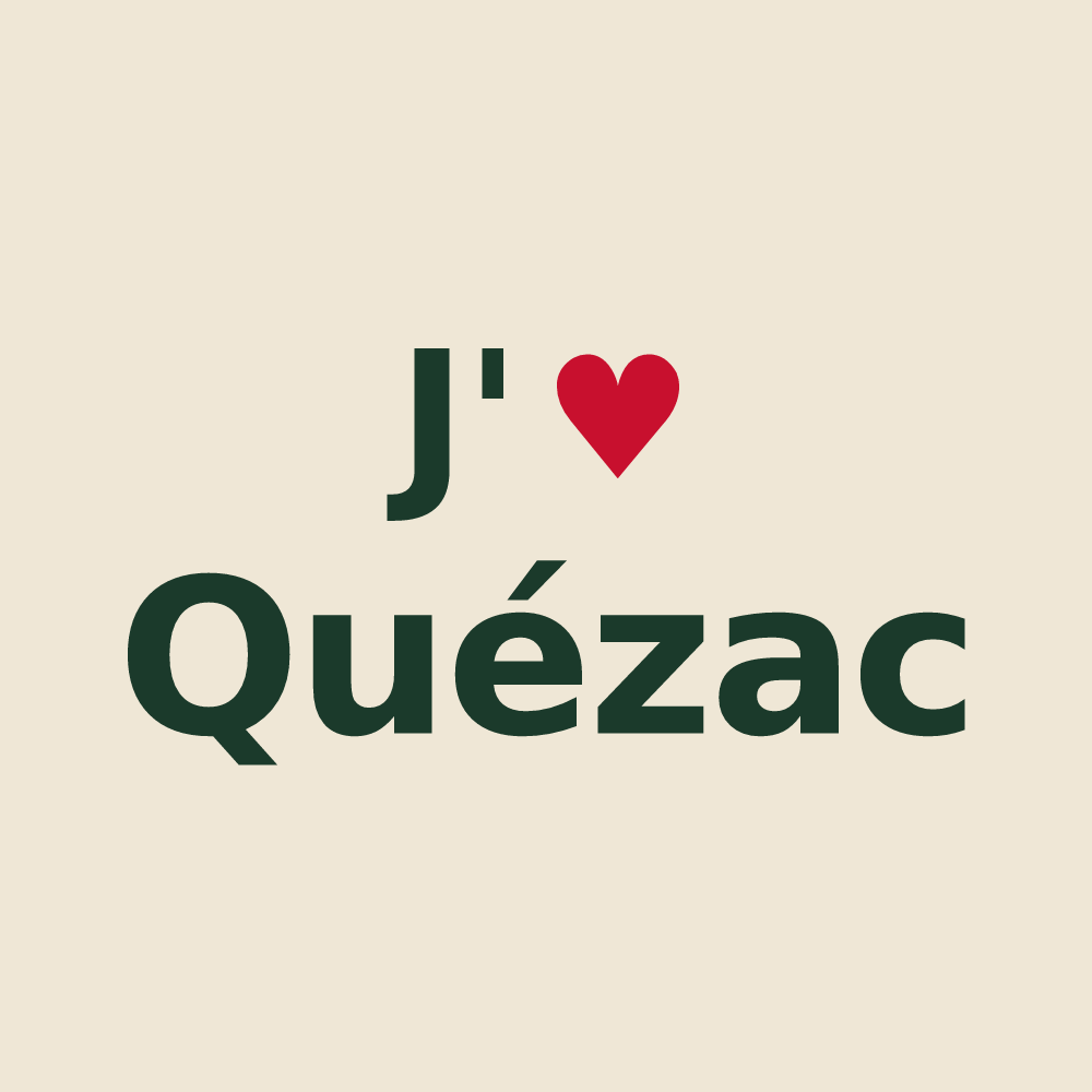 Tote bag personnalisé Quézac — design « J'aime Quézac » imprimé sur le tote bag