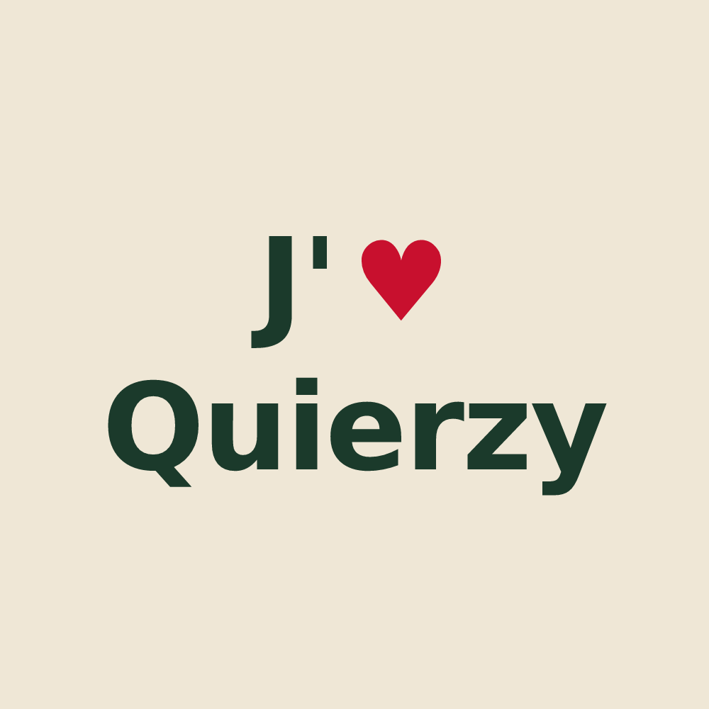 Tote bag personnalisé Quierzy — design J'aime Quierzy