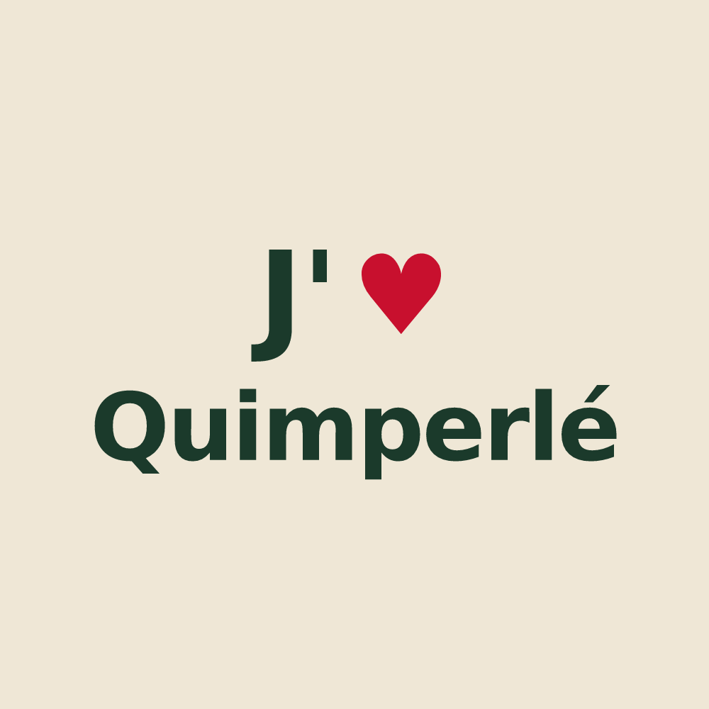Tote bag personnalisé Quimperlé — design J'aime Quimperlé
