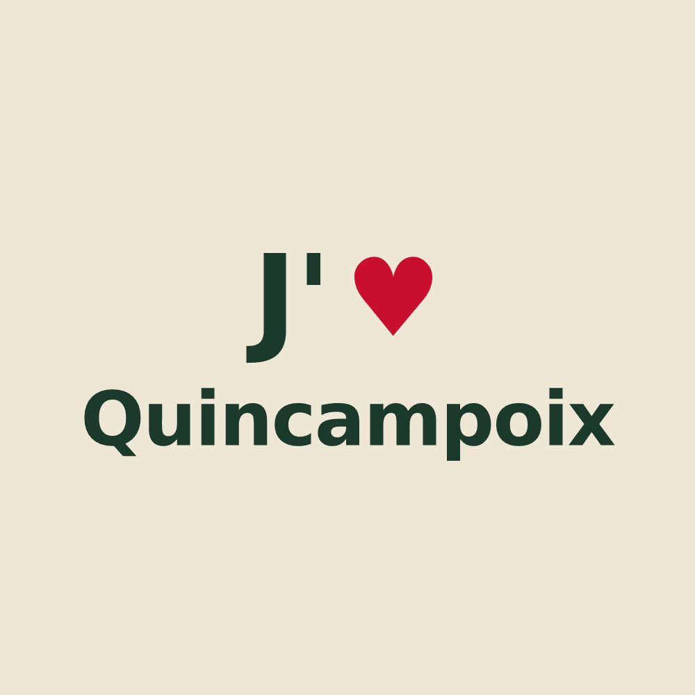 Tote bag personnalisé Quincampoix — design J'aime Quincampoix