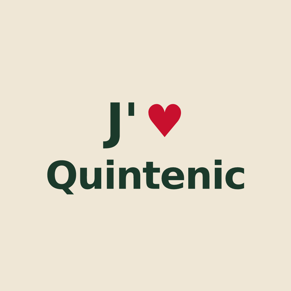 Tote bag personnalisé Quintenic — design J'aime Quintenic