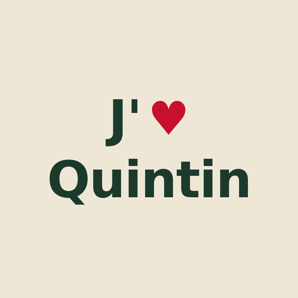 Tote bag personnalisé Quintin — design J'aime Quintin