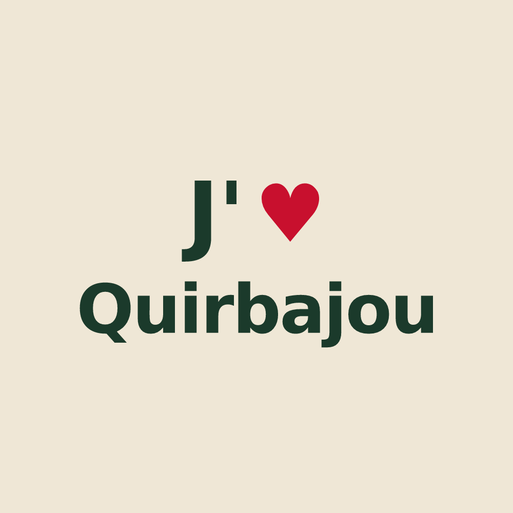 Tote bag personnalisé Quirbajou — design J'aime Quirbajou