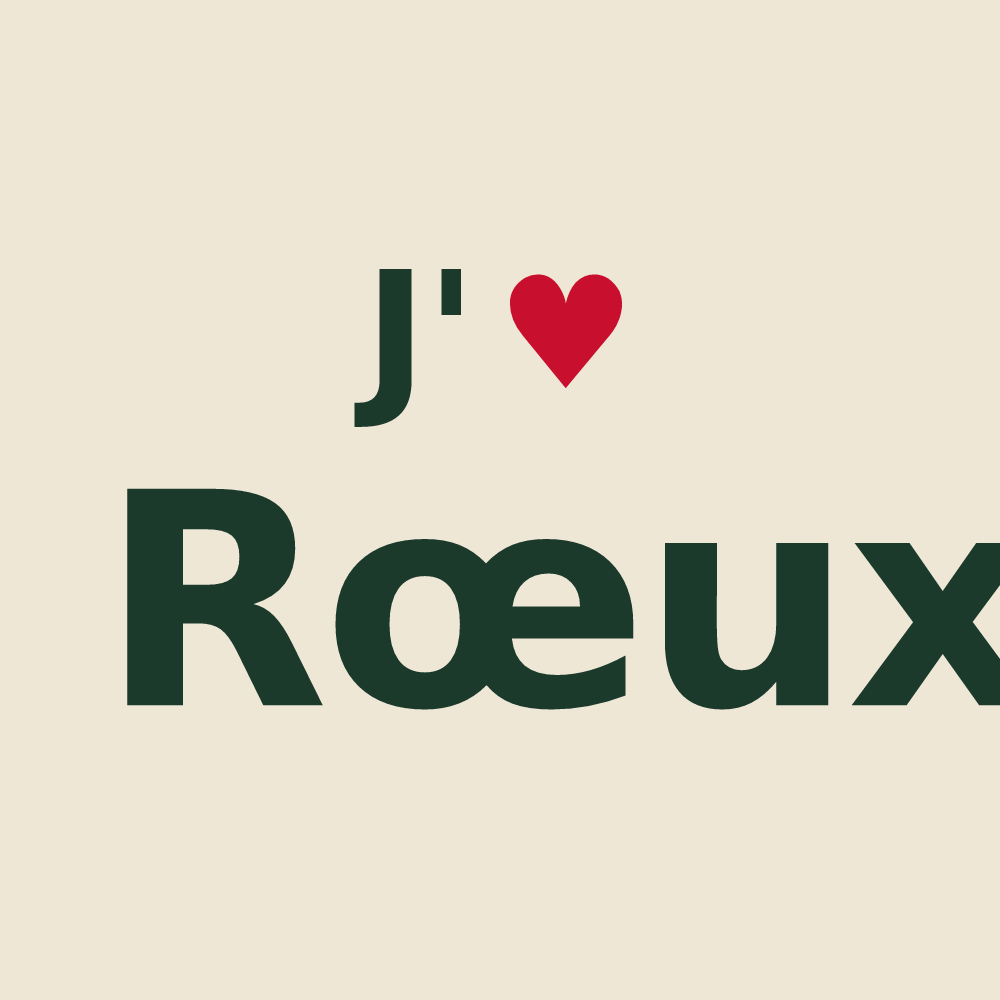 Tote bag personnalisé Rœux — design J'aime Rœux