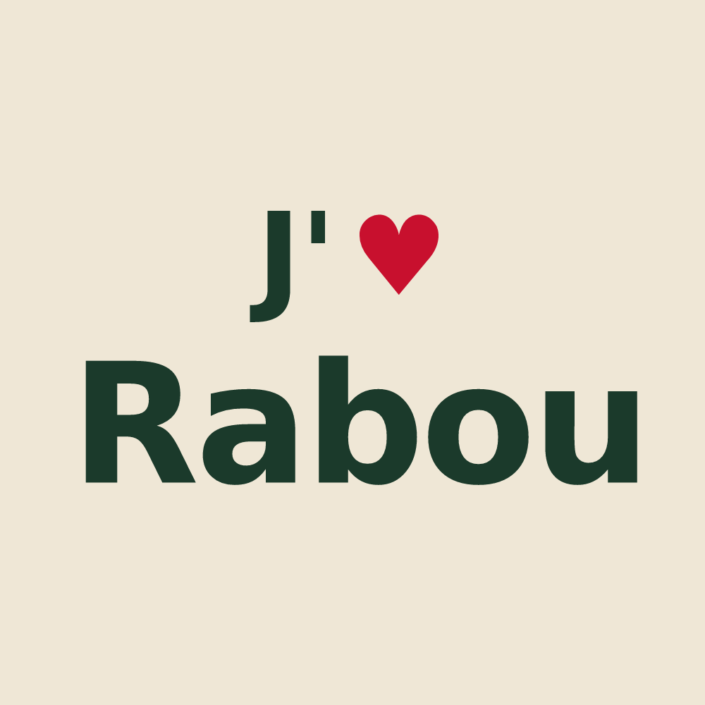 Tote bag personnalisé Rabou — design J'aime Rabou