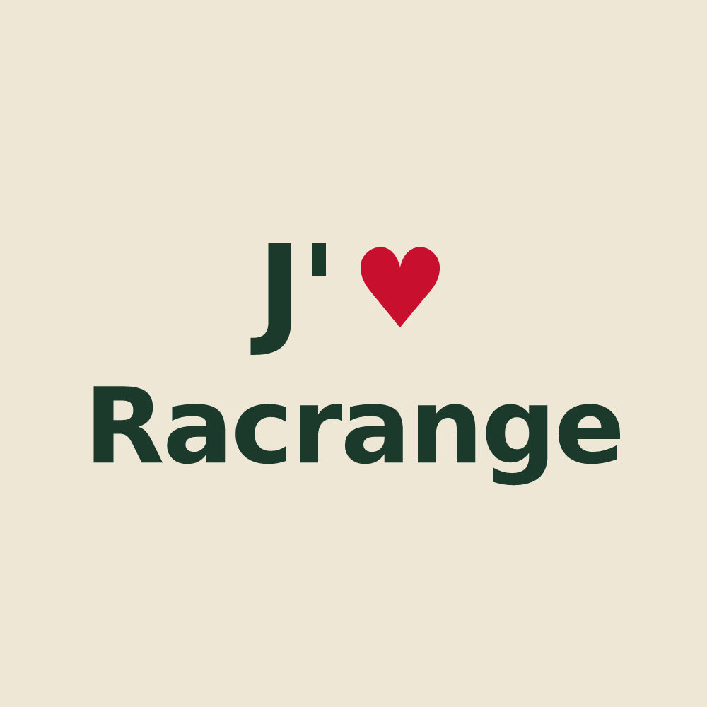 Tote bag personnalisé Racrange — design J'aime Racrange