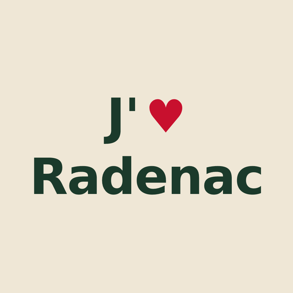 Tote bag personnalisé Radenac — design J'aime Radenac