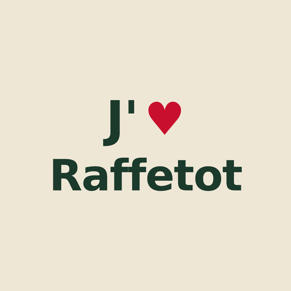 Tote bag personnalisé Raffetot — design J'aime Raffetot