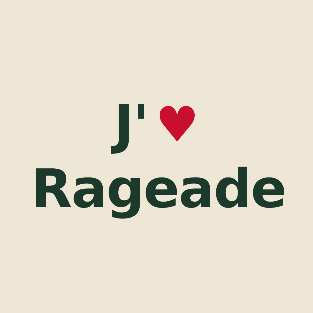 Tote bag personnalisé Rageade — design J'aime Rageade