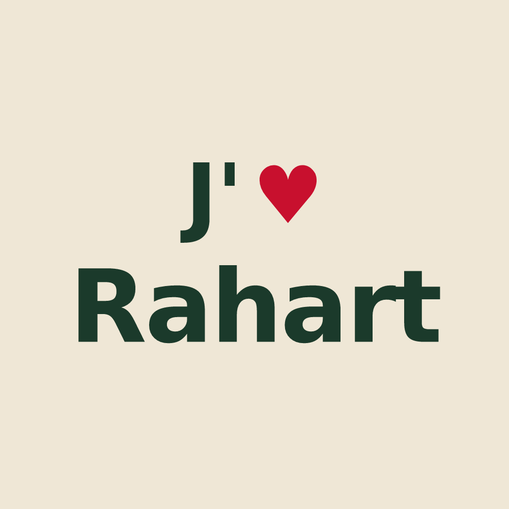 Tote bag personnalisé Rahart — design J'aime Rahart