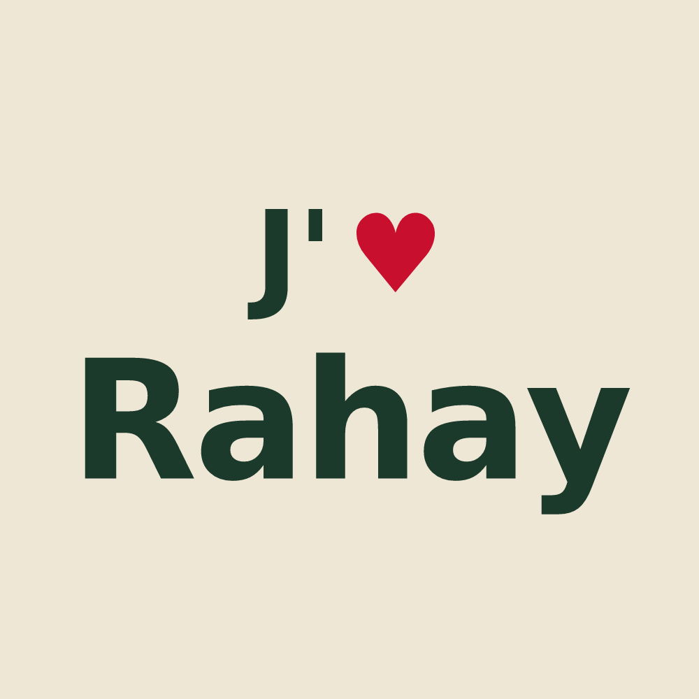 Tote bag personnalisé Rahay — design J'aime Rahay