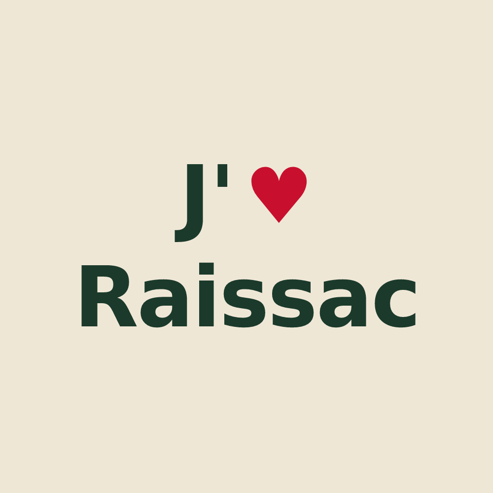 Tote bag personnalisé Raissac — design J'aime Raissac