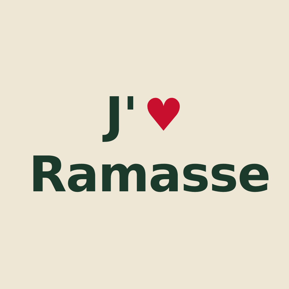 Tote bag personnalisé Ramasse — design J'aime Ramasse