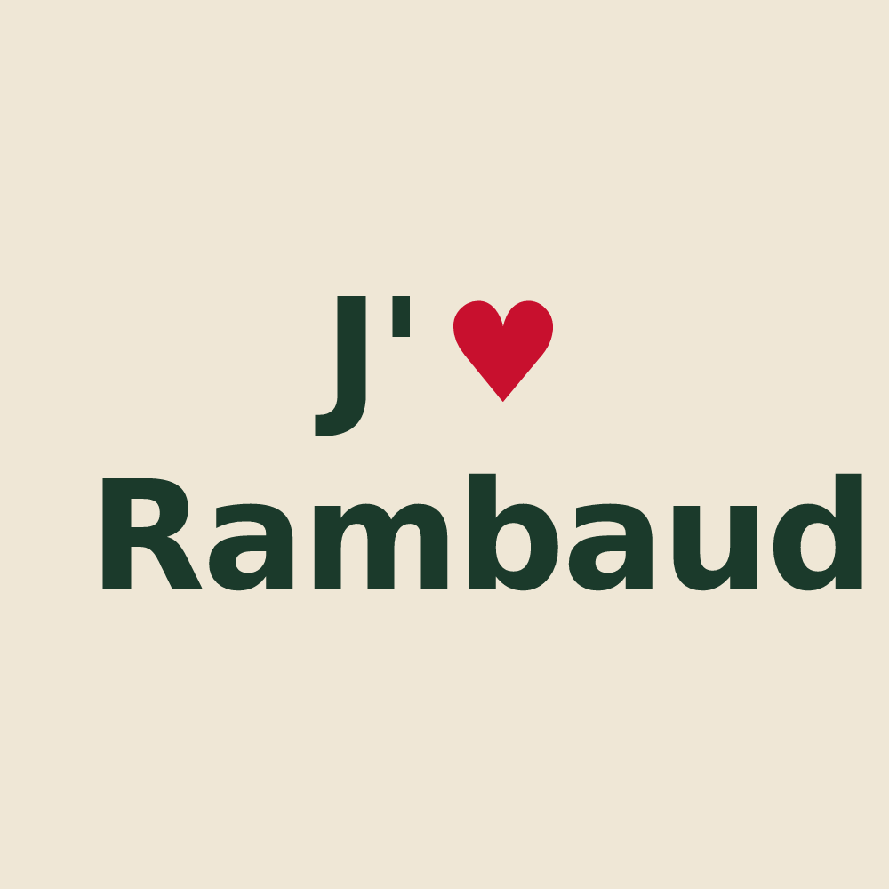 Tote bag personnalisé Rambaud — design J'aime Rambaud