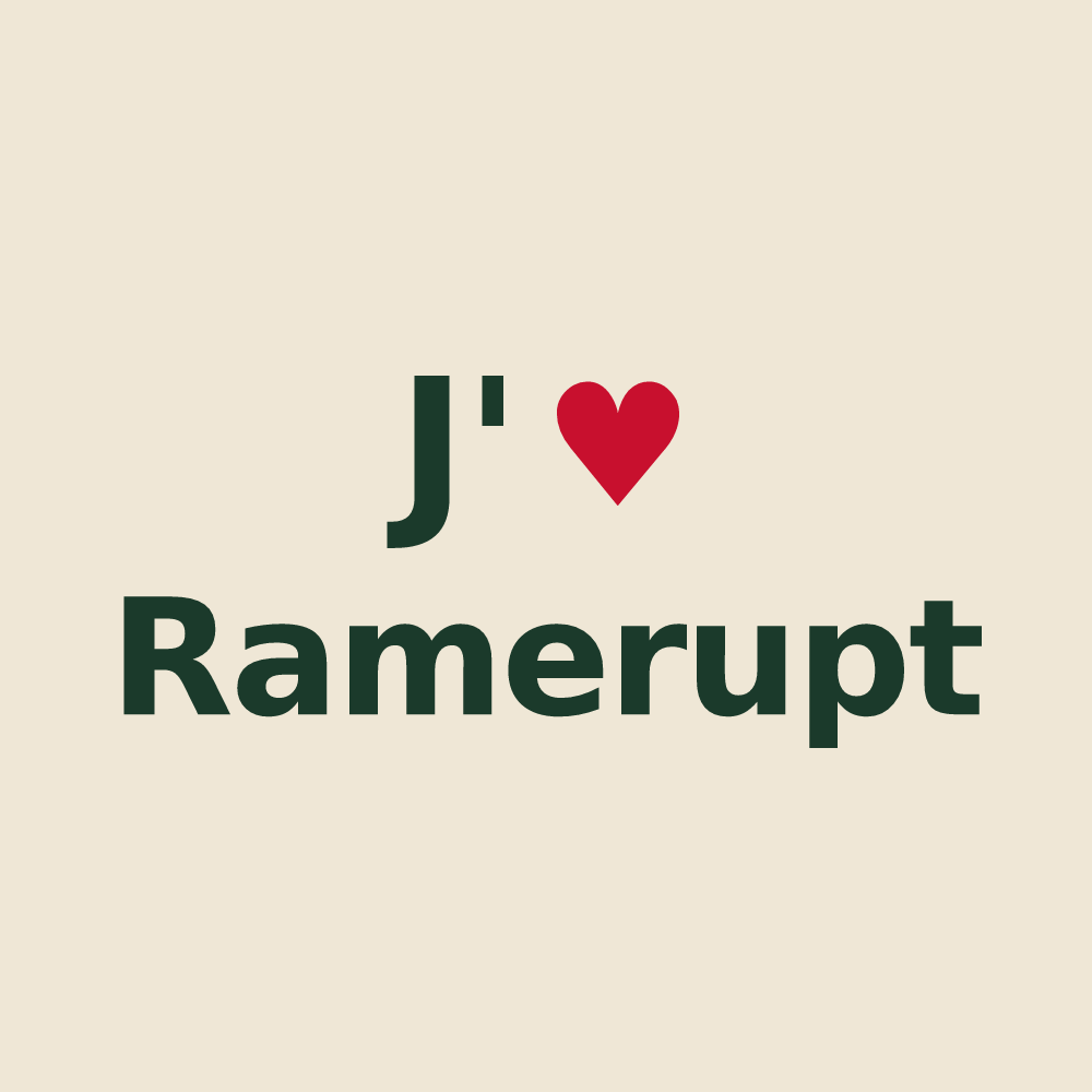 Tote bag personnalisé Ramerupt — design « J'aime Ramerupt » imprimé sur le tote bag
