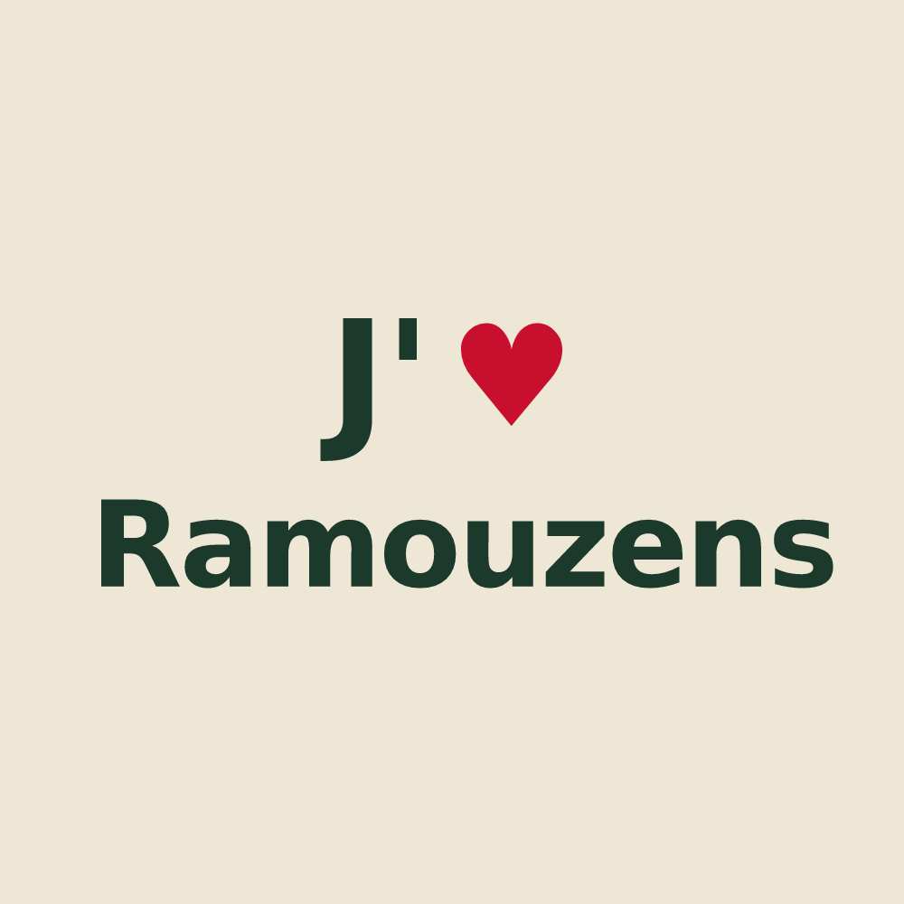 Tote bag personnalisé Ramouzens — design J'aime Ramouzens