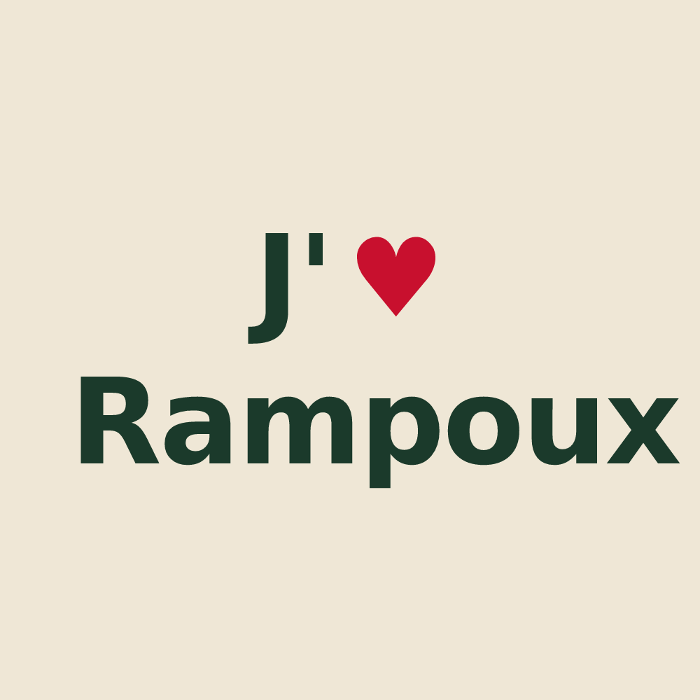 Tote bag personnalisé Rampoux — design J'aime Rampoux
