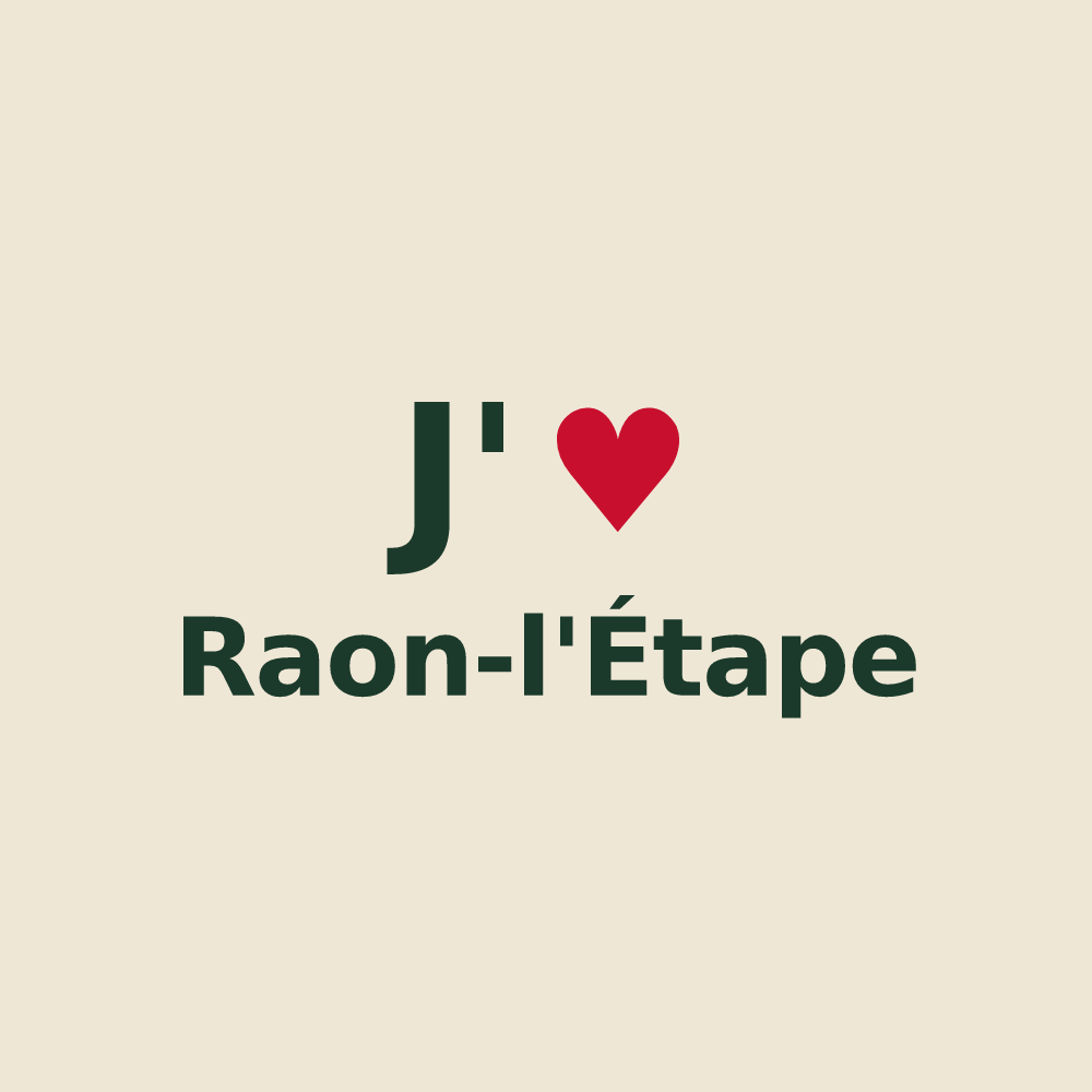 Tote bag personnalisé Raon-l'Étape — design J'aime Raon-l'Étape