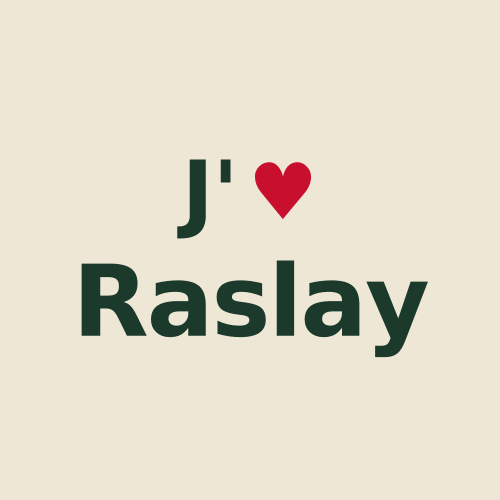 Tote bag personnalisé Raslay — design J'aime Raslay