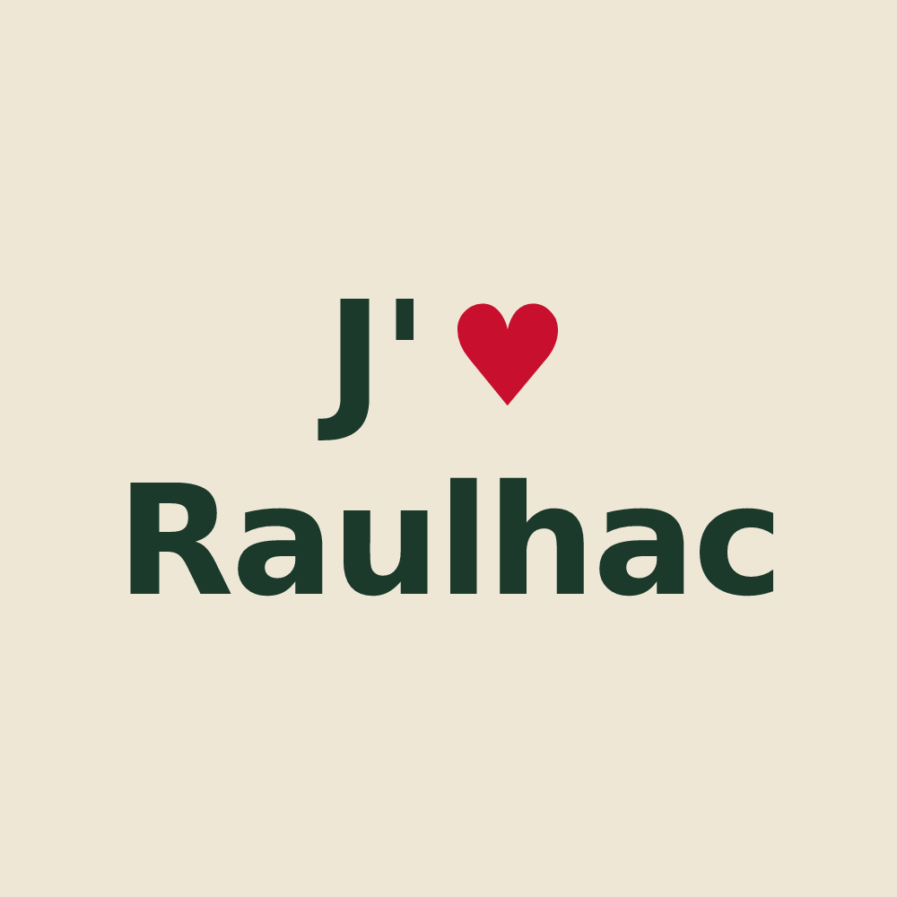 Tote bag personnalisé Raulhac — design J'aime Raulhac