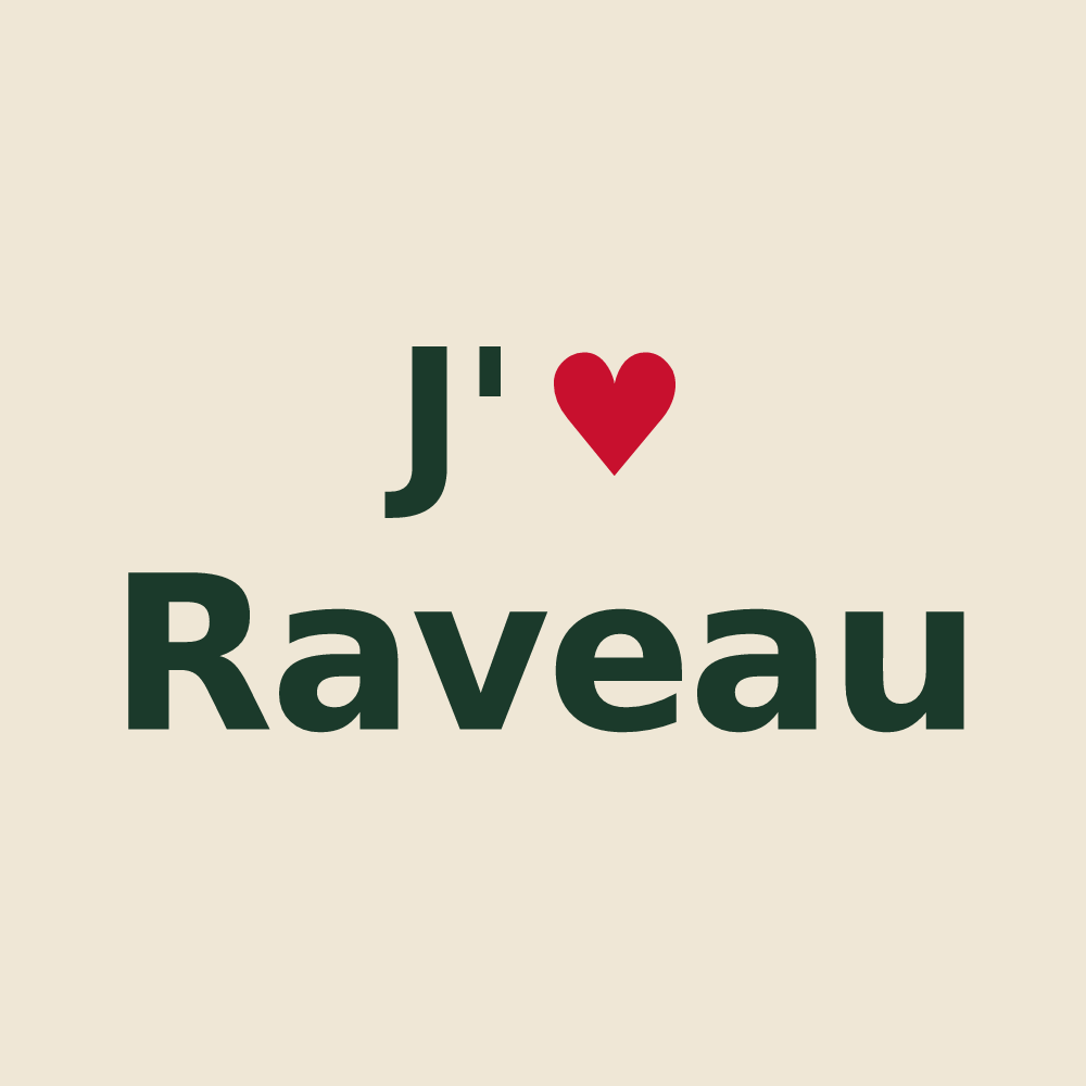 Tote bag personnalisé Raveau — design J'aime Raveau