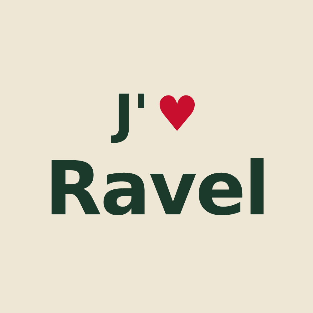Tote bag personnalisé Ravel — design J'aime Ravel