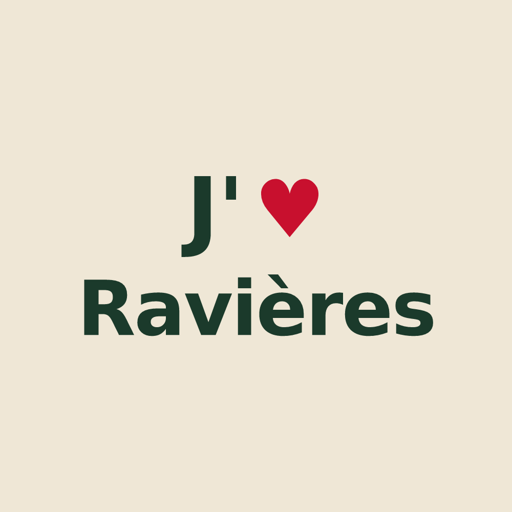Tote bag personnalisé Ravières — design J'aime Ravières
