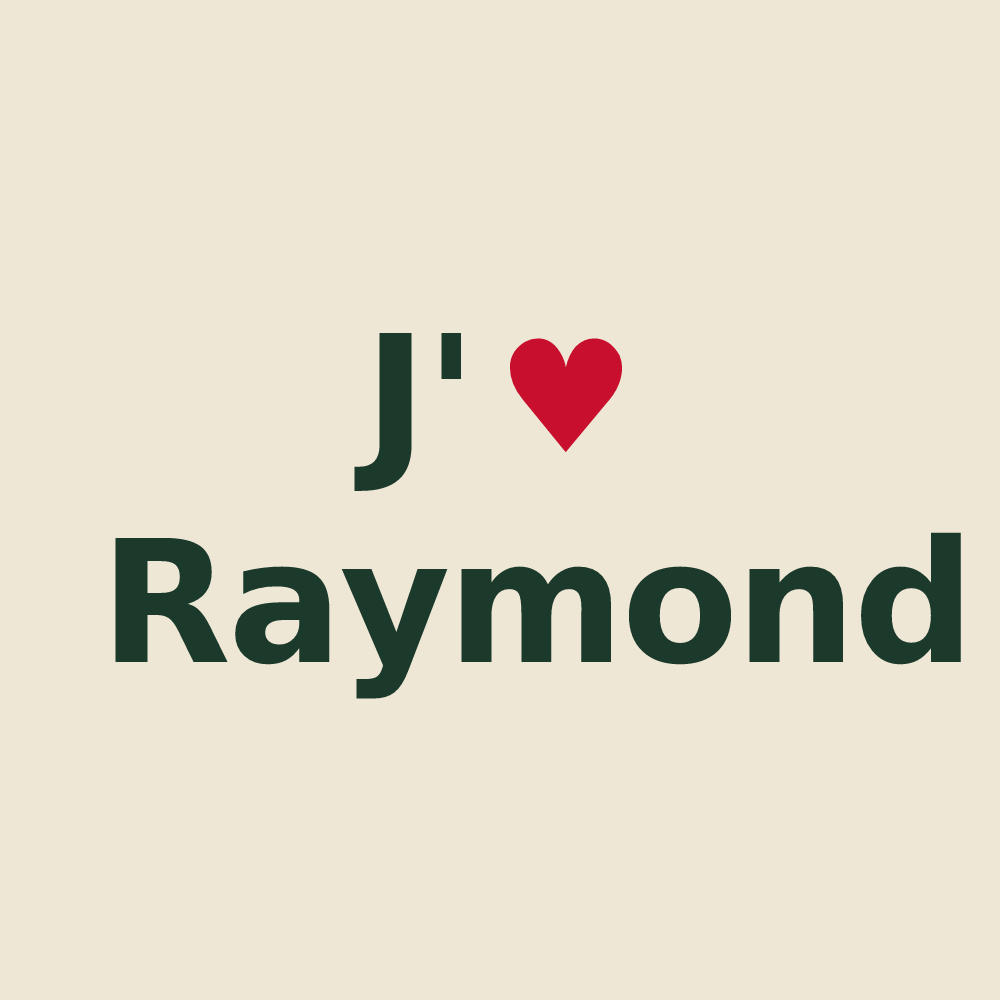Tote bag personnalisé Raymond — design J'aime Raymond