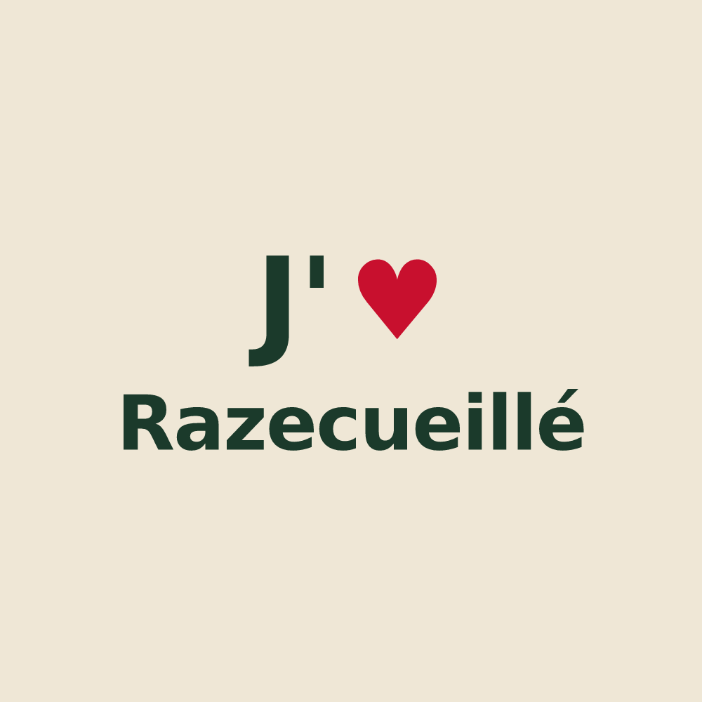Tote bag personnalisé Razecueillé — design J'aime Razecueillé