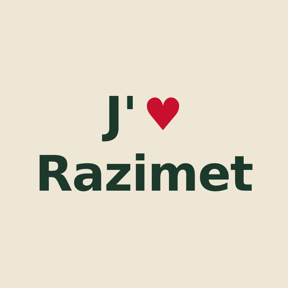Tote bag personnalisé Razimet — design J'aime Razimet