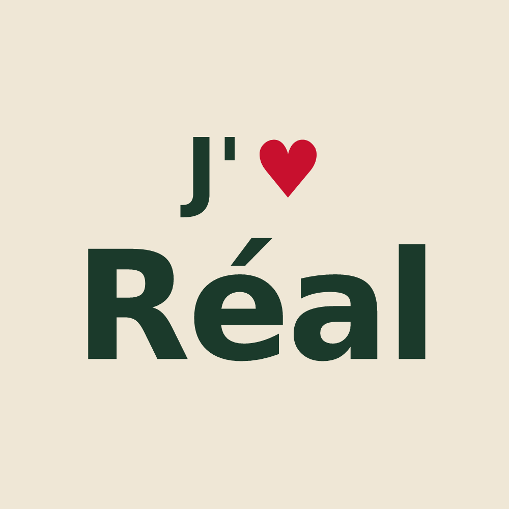 Tote bag personnalisé Réal — design J'aime Réal