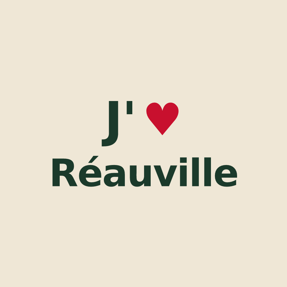 Tote bag personnalisé Réauville — design « J'aime Réauville » imprimé sur le tote bag