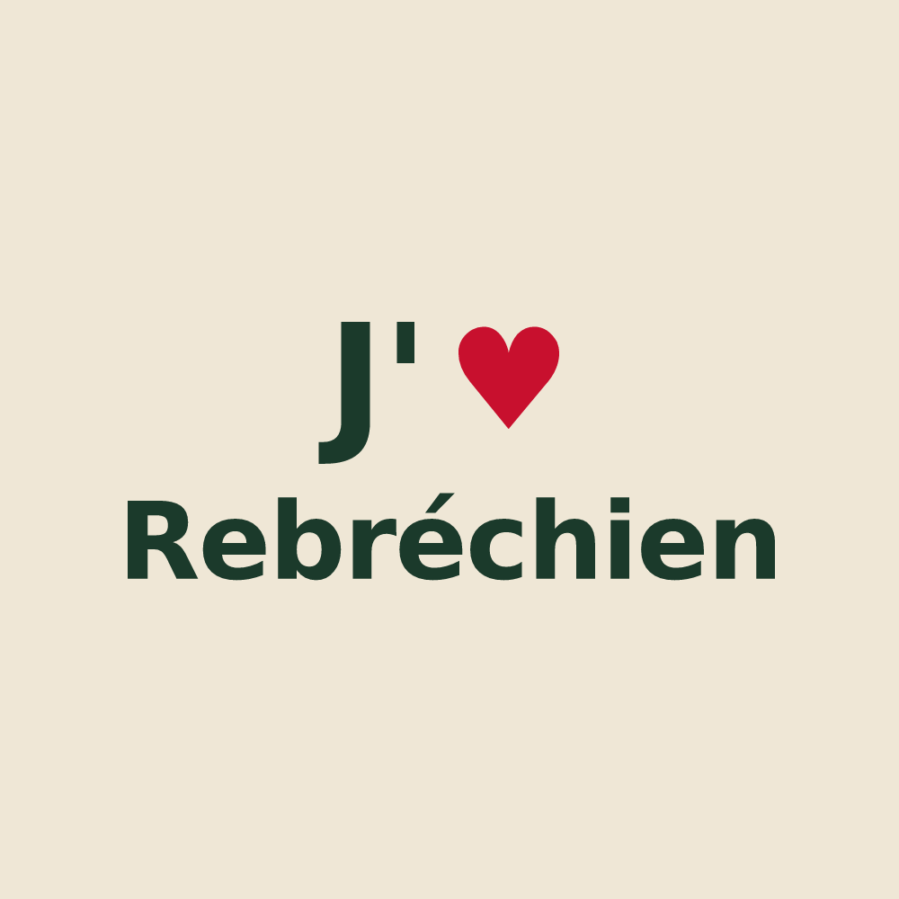 Tote bag personnalisé Rebréchien — design « J'aime Rebréchien » imprimé sur le tote bag