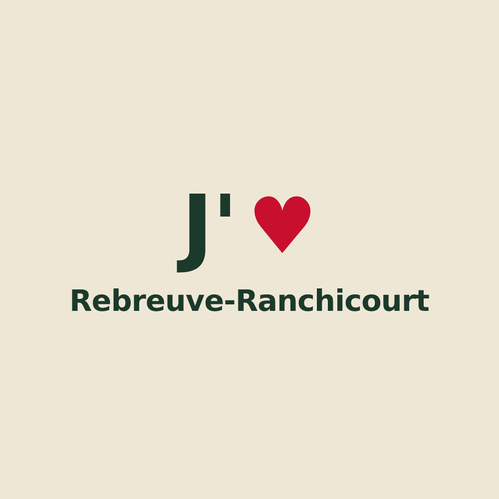 Tote bag personnalisé Rebreuve-Ranchicourt — design J'aime Rebreuve-Ranchicourt