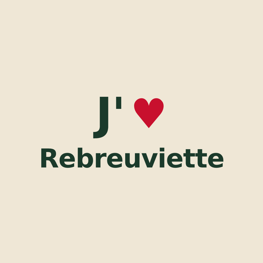 Tote bag personnalisé Rebreuviette — design J'aime Rebreuviette