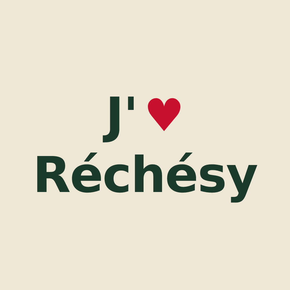 Tote bag personnalisé Réchésy — design J'aime Réchésy
