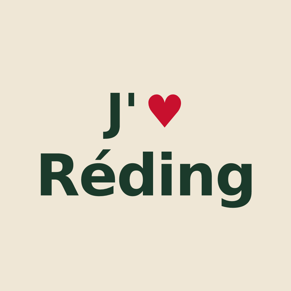 Tote bag personnalisé Réding — design « J'aime Réding » imprimé sur le tote bag