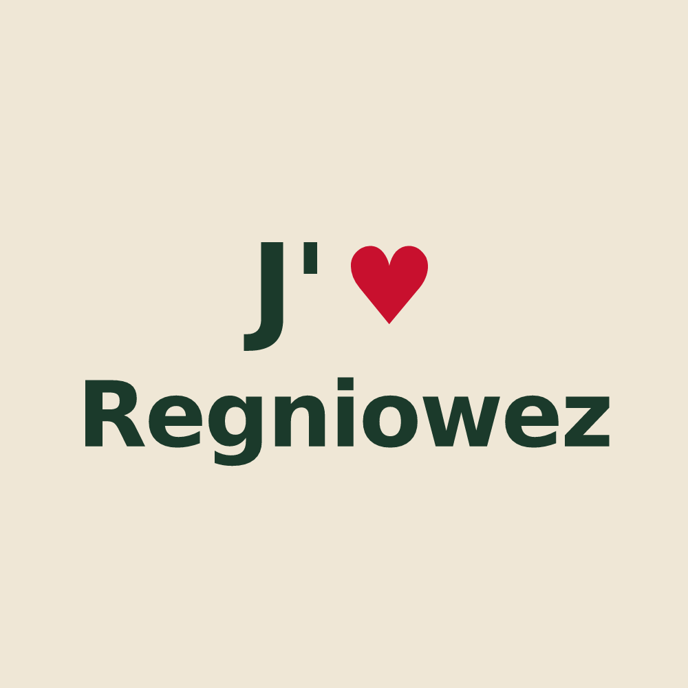 Tote bag personnalisé Regniowez — design J'aime Regniowez