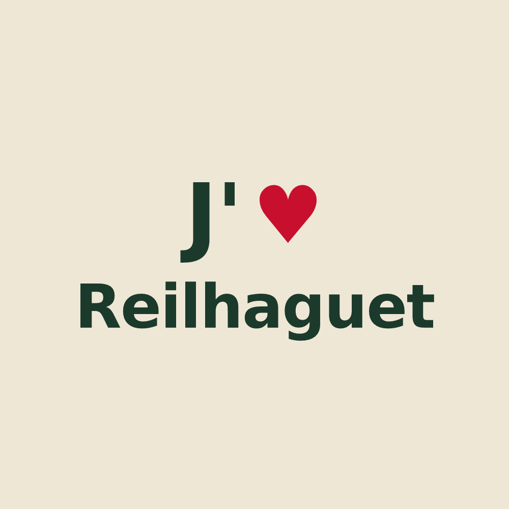 Tote bag personnalisé Reilhaguet — design J'aime Reilhaguet