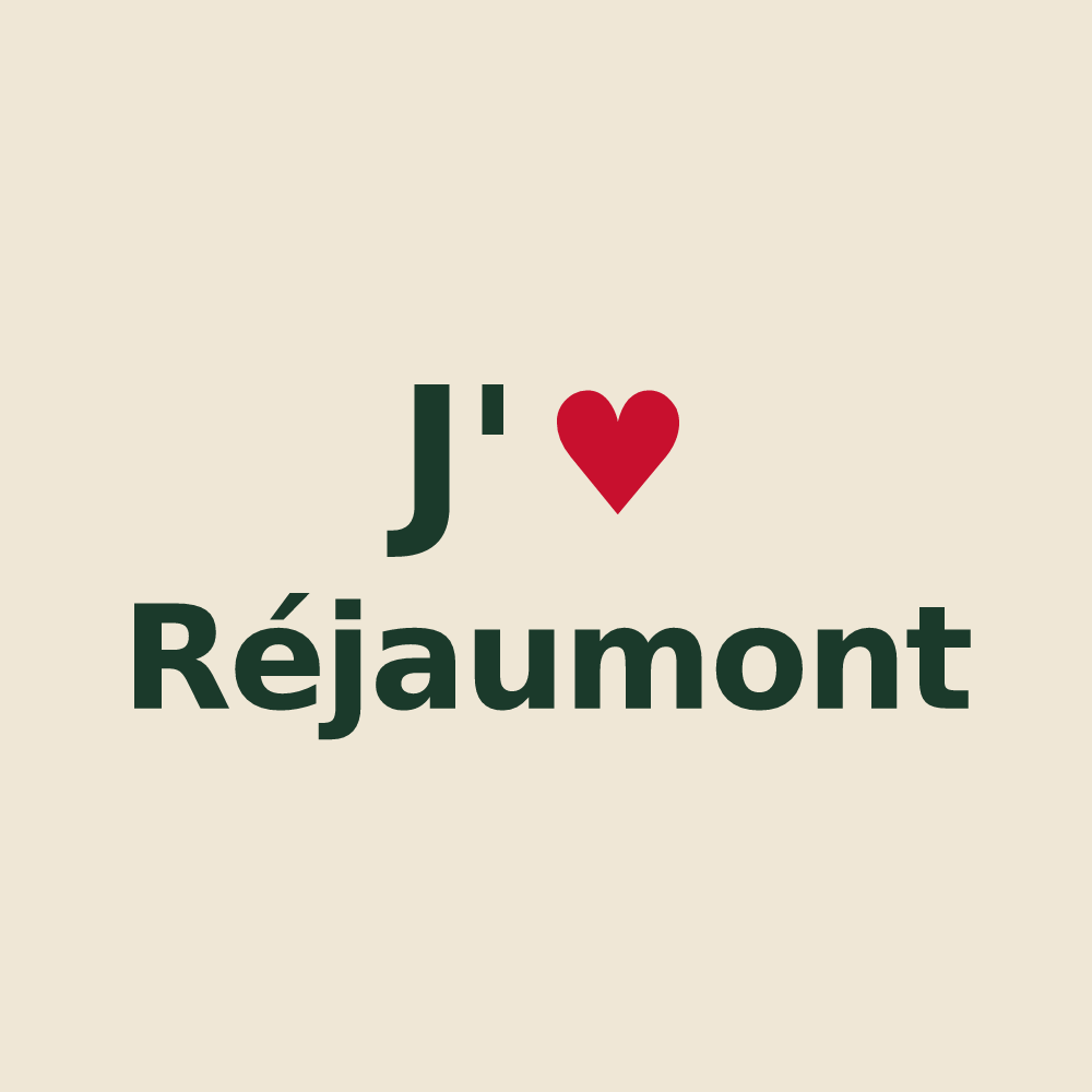 Tote bag personnalisé Réjaumont — design « J'aime Réjaumont » imprimé sur le tote bag