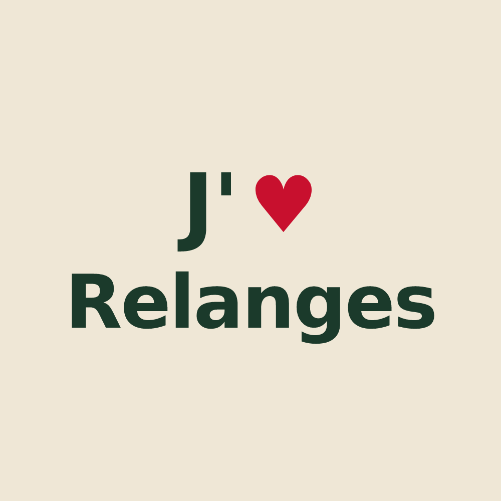 Tote bag personnalisé Relanges — design « J'aime Relanges » imprimé sur le tote bag