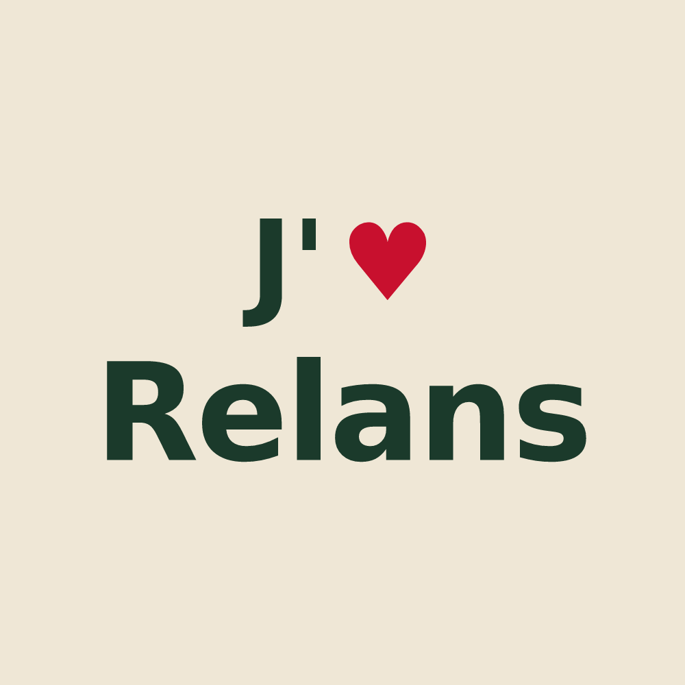Tote bag personnalisé Relans — design « J'aime Relans » imprimé sur le tote bag