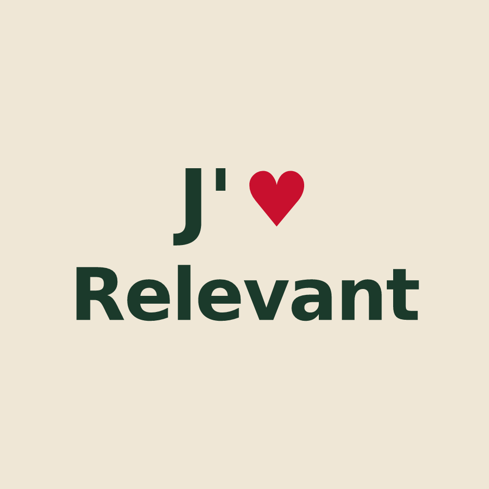 Tote bag personnalisé Relevant — design J'aime Relevant
