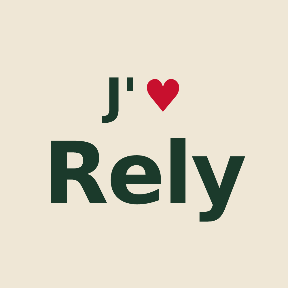 Tote bag personnalisé Rely — design J'aime Rely