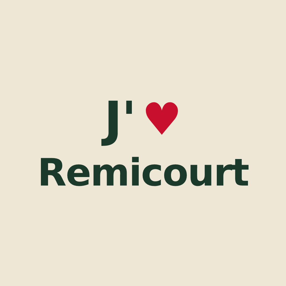 Tote bag personnalisé Remicourt — design J'aime Remicourt