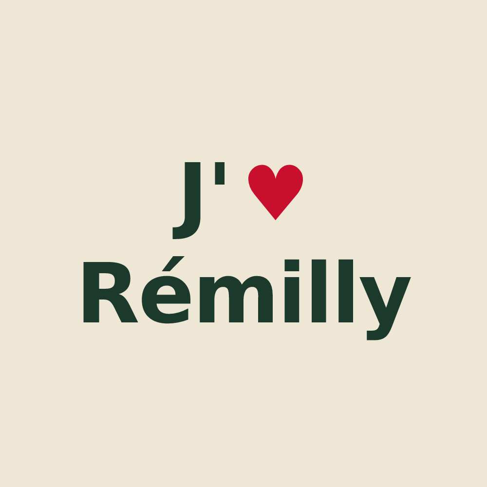 Tote bag personnalisé Rémilly — design « J'aime Rémilly » imprimé sur le tote bag